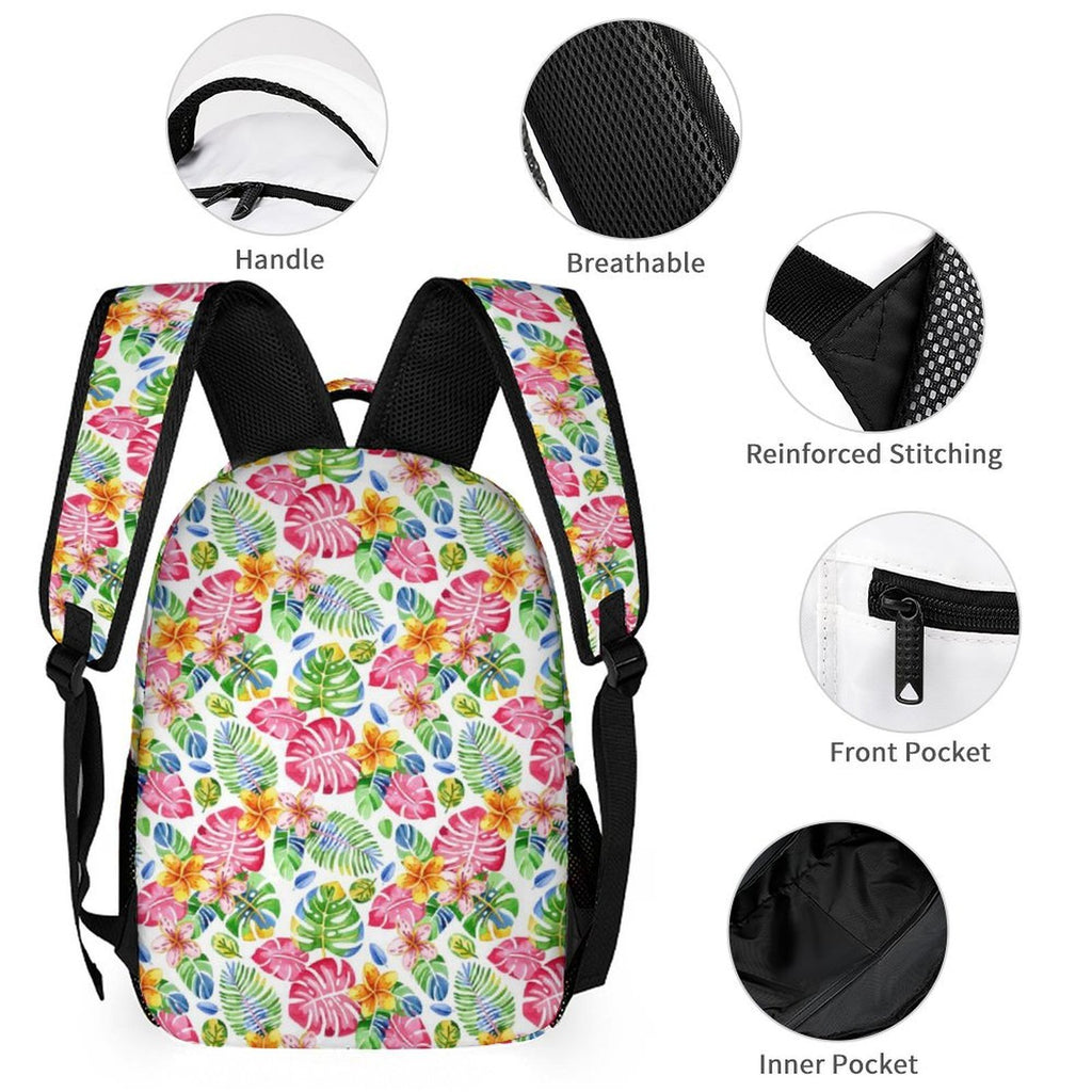 Bright Painted Tropical Backpack, Lunch Bag & Pencil Case Set