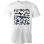 Sea Creatures - Mens T-Shirt White Mens T-shirt animal Printed In Australia