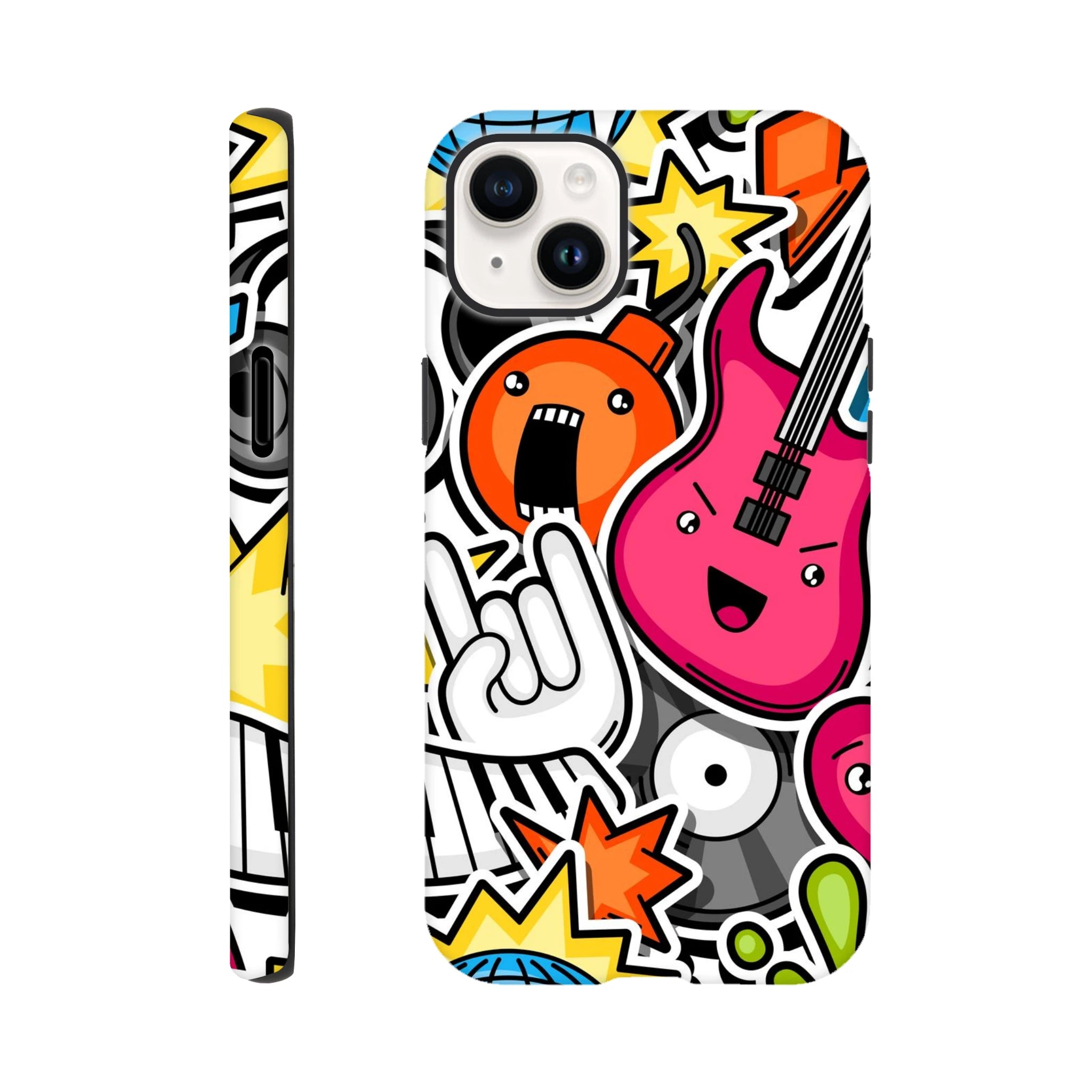 Sticker Music - Apple iPhone Tough case iPhone 14 Plus iPhone Tough Case Globally Fulfilled Music
