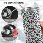Animal Print In Colour - 20oz Tall Skinny Tumbler with Lid and Straw