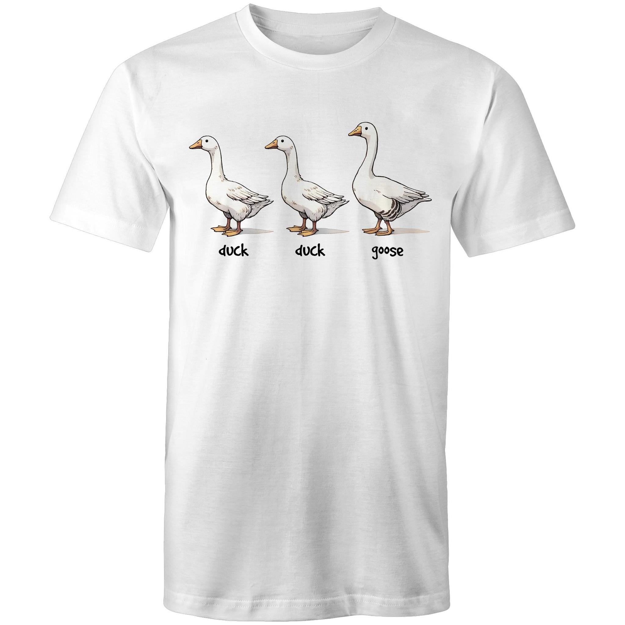 Duck Duck Goose - Mens T-Shirt White Mens T-shirt animal Games Printed In Australia