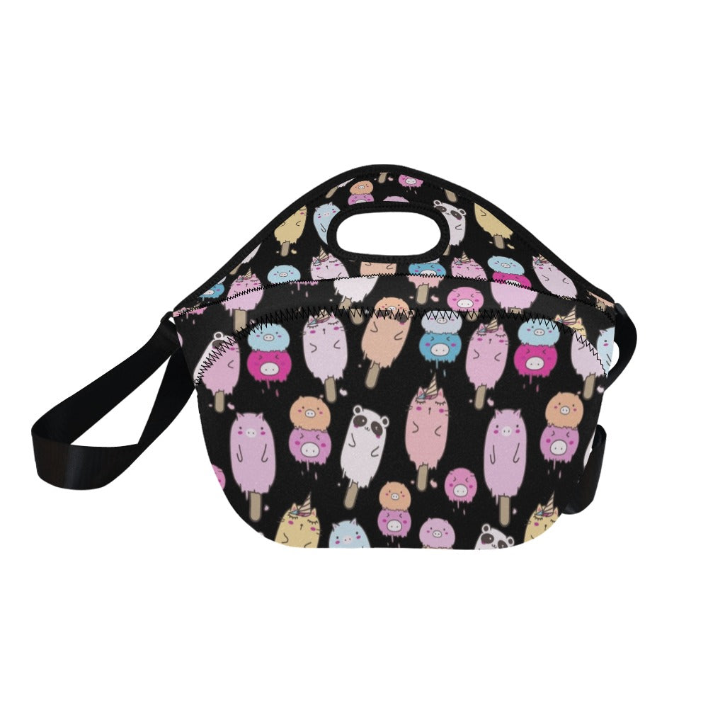 Cute Animal Ice Blocks - Neoprene Lunch Bag Neoprene Lunch Bag Printed Offshore