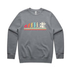 Drummer Evolution - AS Colour Stencil Crew Sweatshirt Gravel Sweatshirt Music Printed In Australia