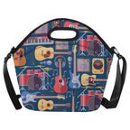 Music Instruments Neoprene Lunch Bag/Large (Model 1669) One Size Neoprene Lunch Bag Music Printed Offshore