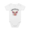 Snaxalotl, Axolotl Pizza AS Colour Baby Bodysuit White Baby Bodysuit animal Food Printed In Australia