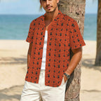 Halloween Black Cats Men's Crinkle Hawaiian Shirt