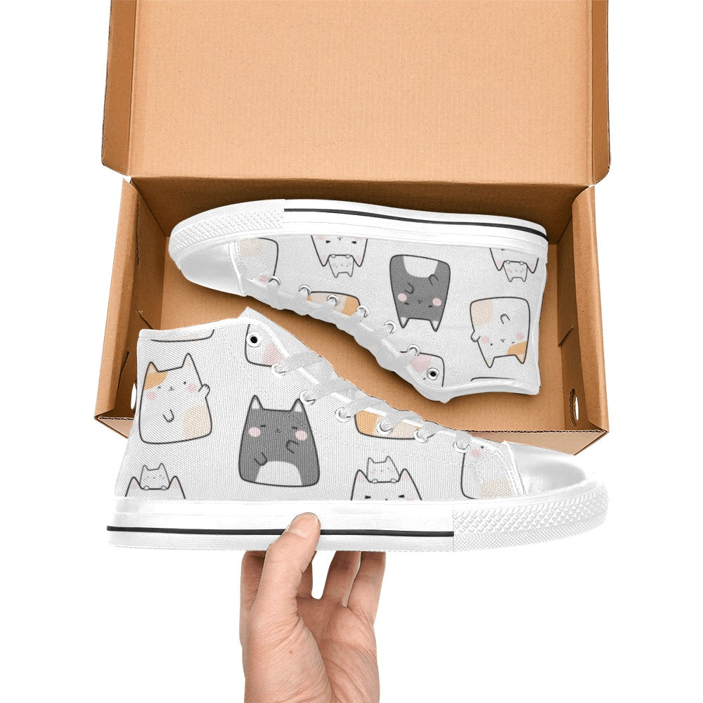 Cats - Kids High Top Canvas Shoes