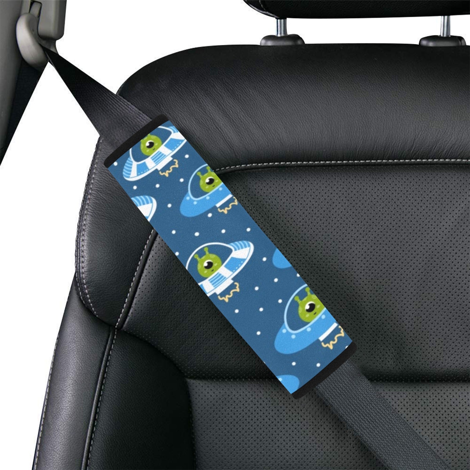 Cute Aliens in UFOs - Car Seat Belt Cover 7''x10'' (Pack of 2) Car Seat Belt Cover 7x10 (Pack of 2) Printed Offshore