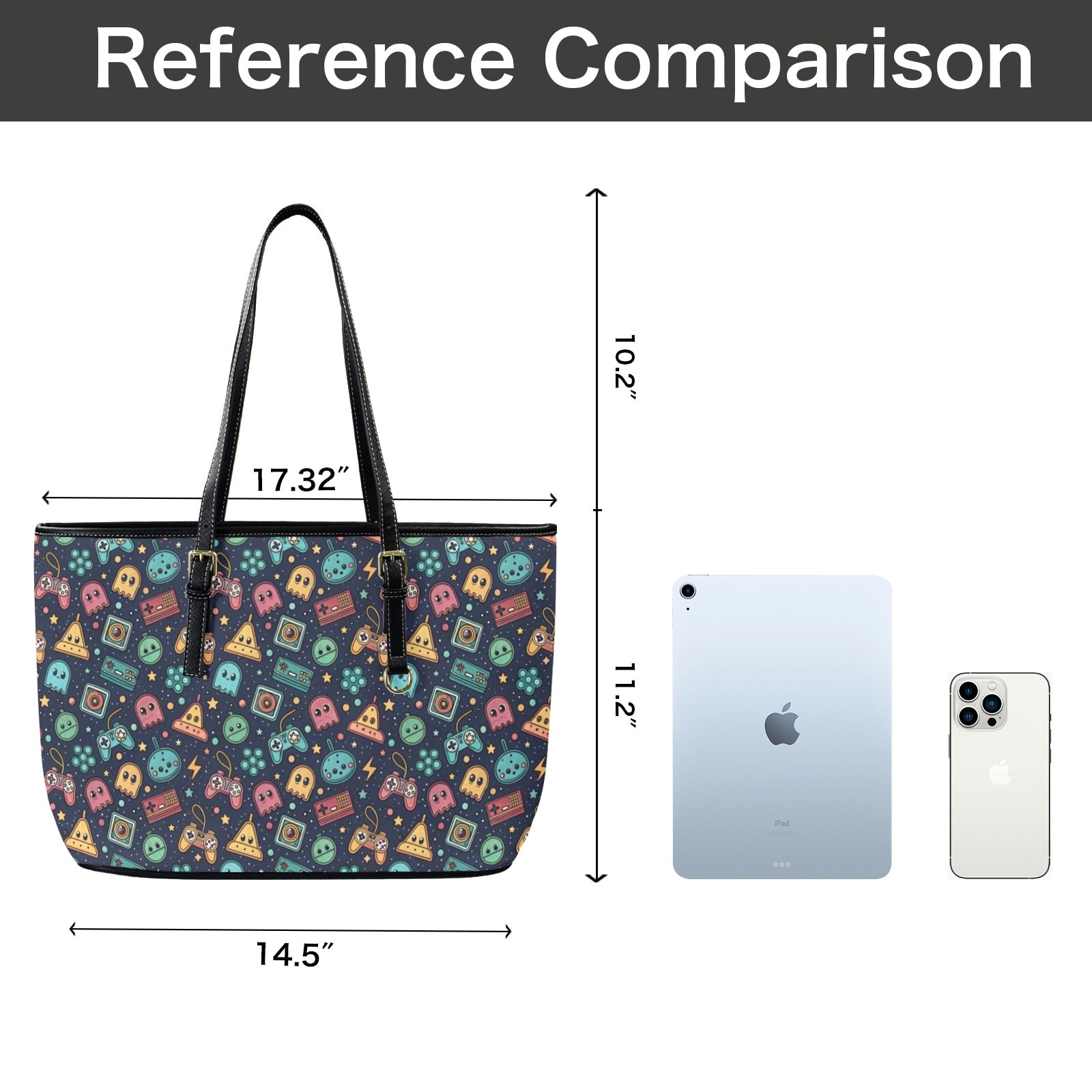 Video Game - PU Leather Tote Bag - Large