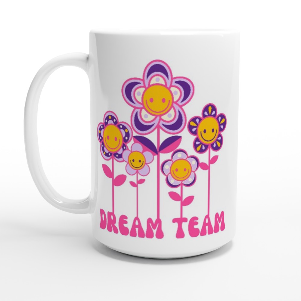 Dream Team - White 15oz Ceramic Mug Default Title 15oz Mug Globally Fulfilled retro