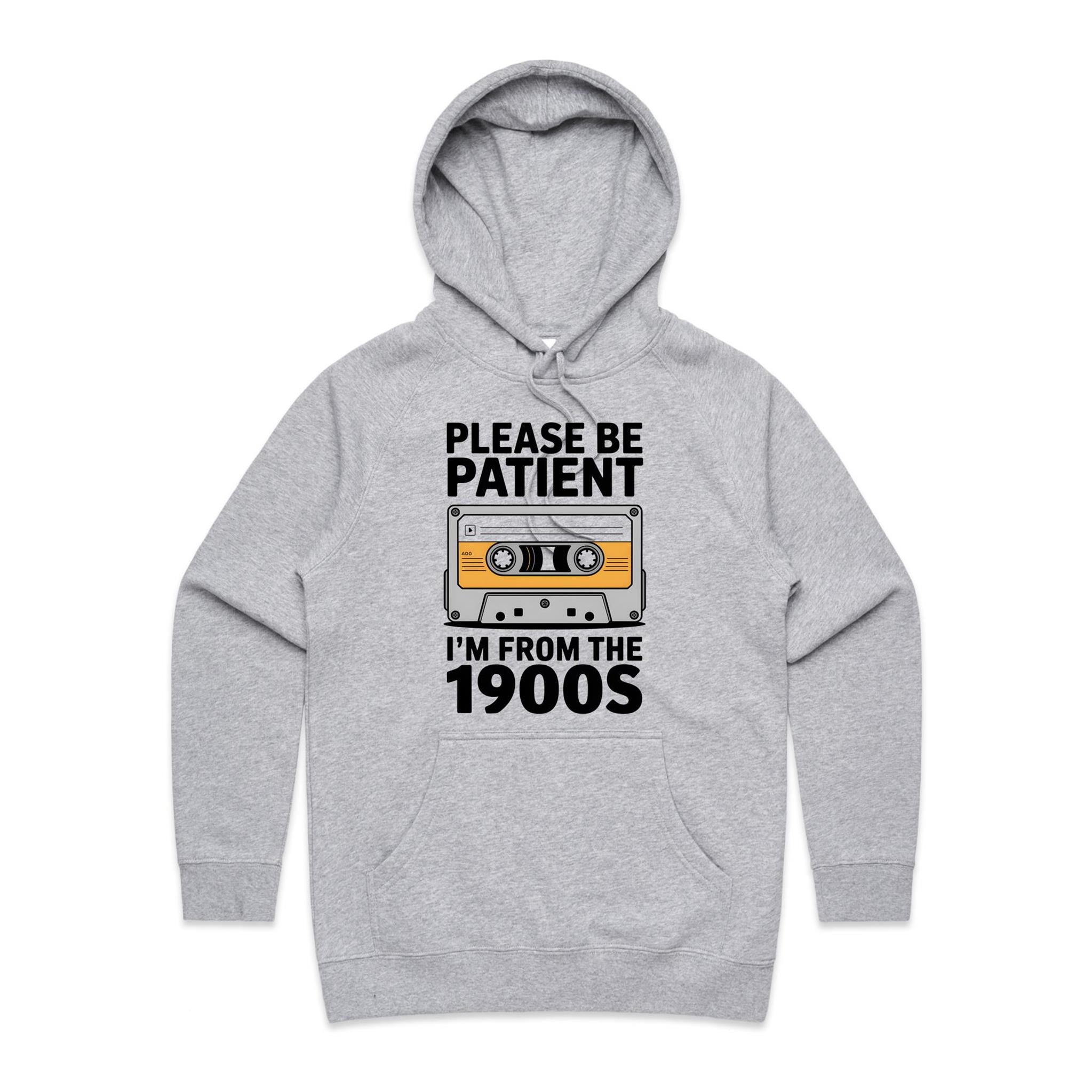 Please Be Patient, I'm From The 1900's Women's AS Colour Hoodie Grey Marle Womens Hoodie Music Printed In Australia Retro