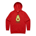 Vegan Avocado - Womens Hoodie Red Womens 2XL Womens Hoodie Food Printed In Australia