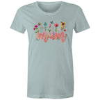 Mum, Flowers And Butterflies - Womens T-shirt