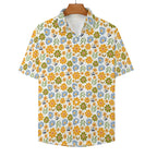 Retro Boho Floral - Women's Short-Sleeve Button Up Shirt