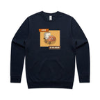 Coffee To The Rescue - AS Colour Stencil Crew Navy Sweatshirt Coffee Printed In Australia