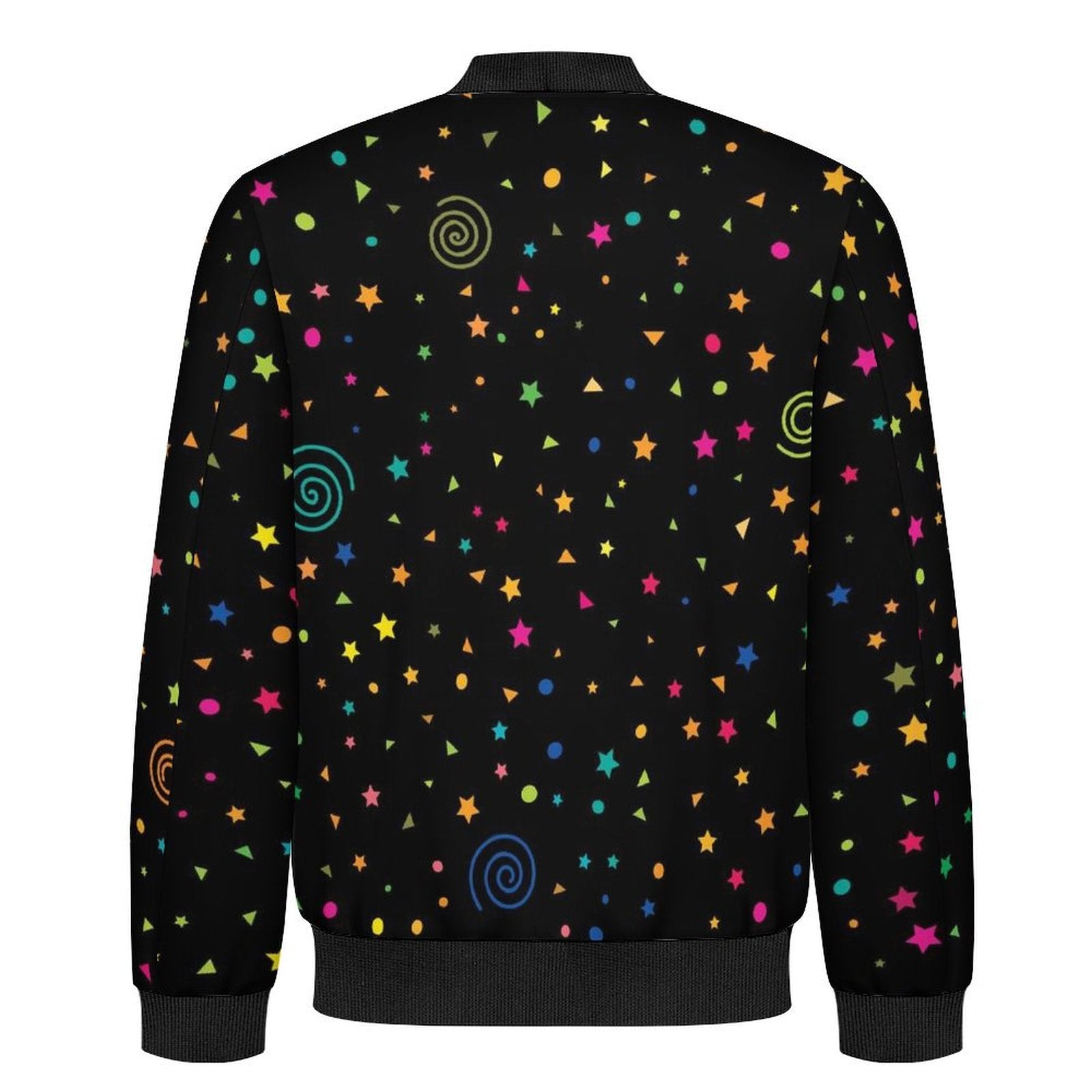 Stars And Swirls Men's Casual Zip‑Up Bomber Jacket