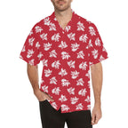 Red Retro Foliage, Hawaiian Flower - Mens Hawaiian Shirt