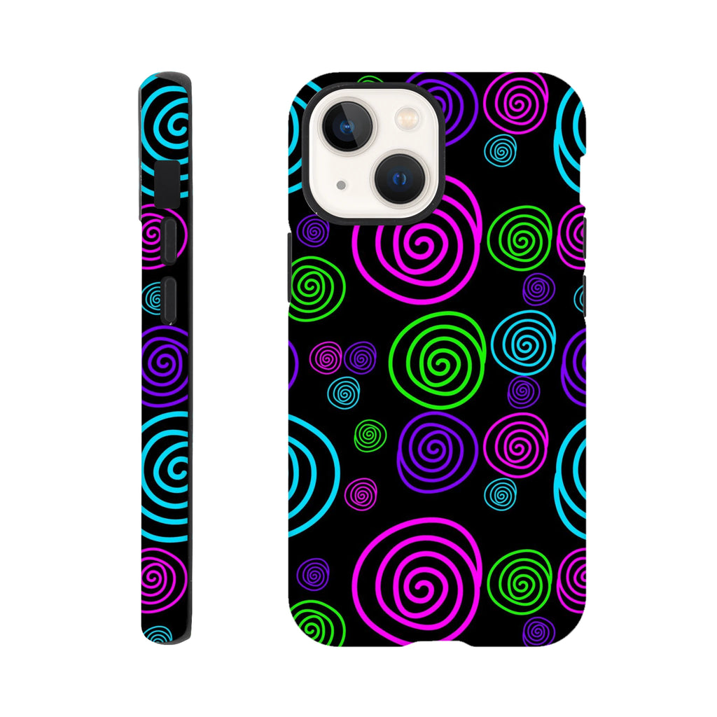 Bright Spirals - Apple iPhone Tough case iPhone 13 Mini iPhone Tough Case Globally Fulfilled