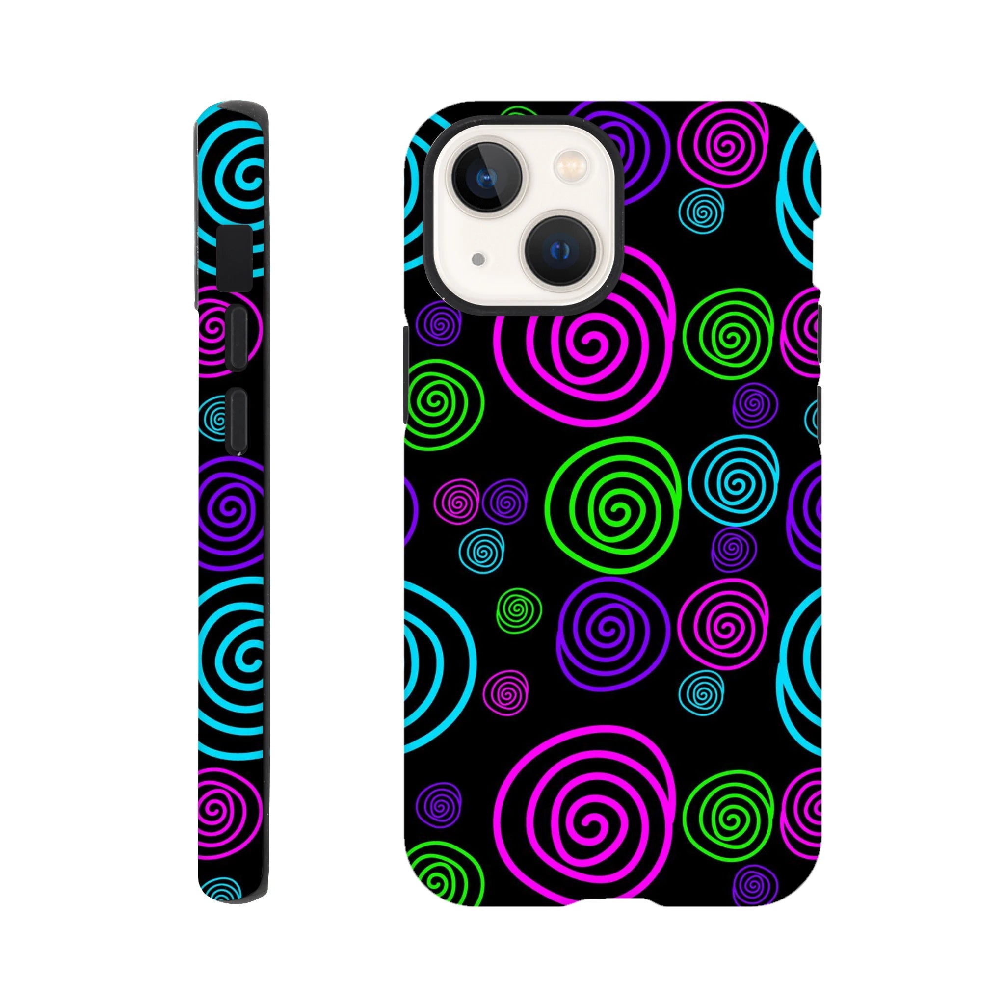 Bright Spirals - Apple iPhone Tough case iPhone 13 Mini iPhone Tough Case Globally Fulfilled