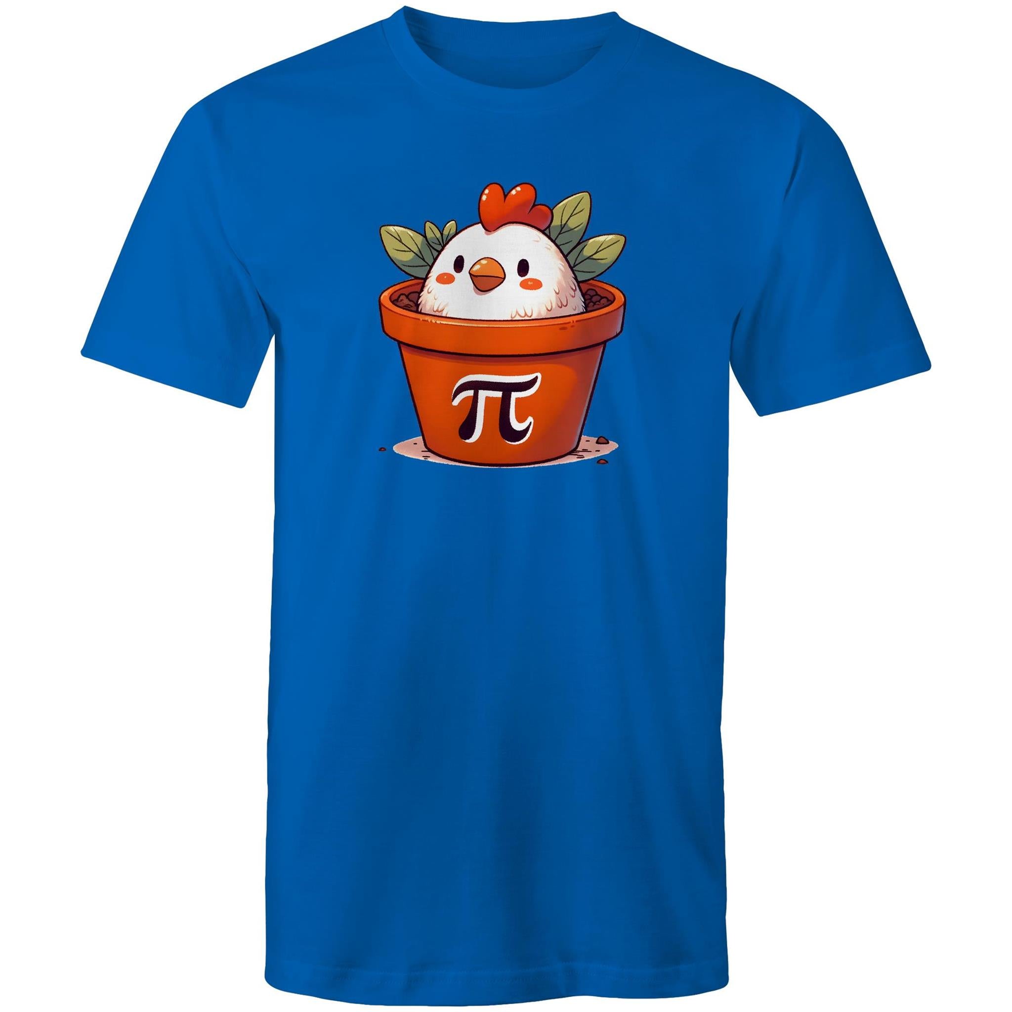 Chicken Pot Pi - Mens T-Shirt Bright Royal Mens T-shirt animal Maths Printed In Australia