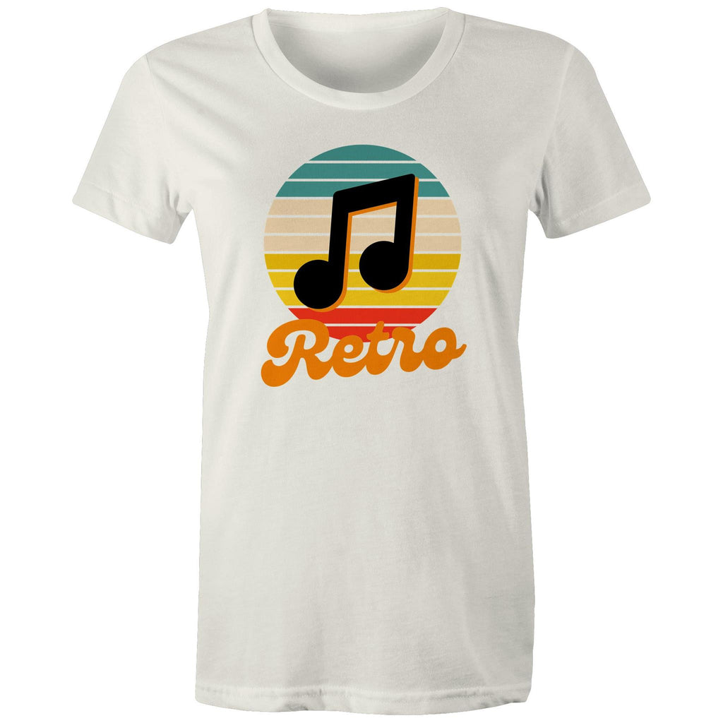 Retro Music - Womens T-shirt Natural Womens T-shirt Music Printed In Australia Retro