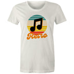 Retro Music - Womens T-shirt Natural Womens T-shirt Music Printed In Australia Retro