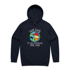 Save Earth, Its The Only Planet With Cake - Mens Hoodie Navy Mens Hoodie Environment Food Printed In Australia