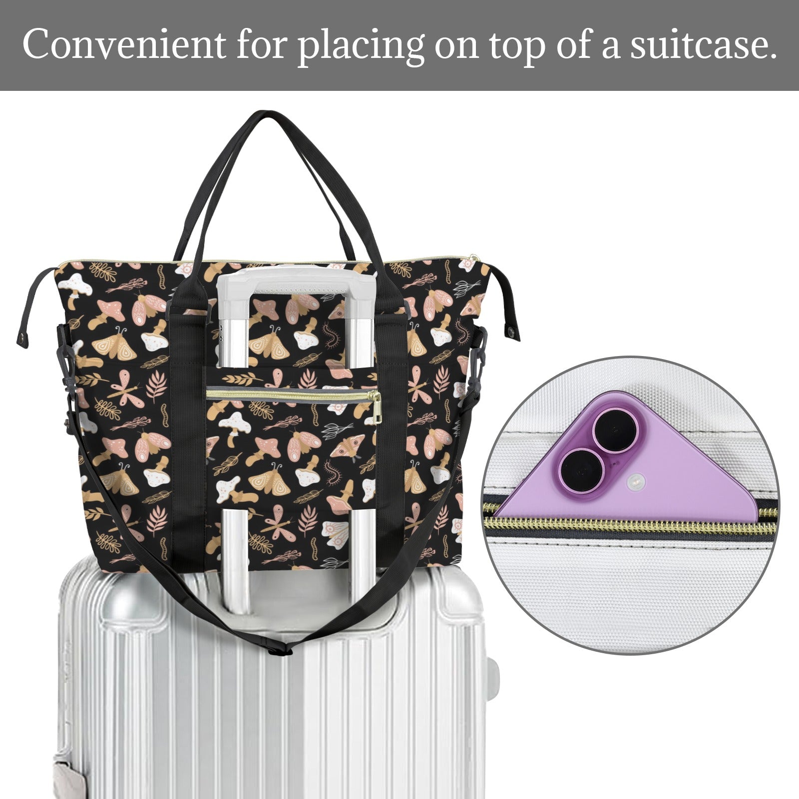 Magic Moth Duffle Bag-Simple (Model 1715) Duffle Bag-Simple (1715)