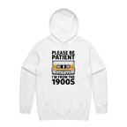 Please Be Patient, I'm From The 1900's Men's AS Colour Hoodie White Mens Hoodie Music Printed In Australia Retro