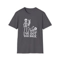 Skeleton, I've Got Your Back Unisex Softstyle T-Shirt Charcoal Unisex Adult T-shirt Australian Printer