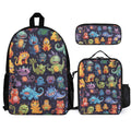 Cartoon Monsters Three Piece Backpack Set white One size Three Piece Backpack Set Printed Offshore