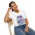 Home Is Where The WIFI Connects Automatically - Unisex Softstyle T-Shirt