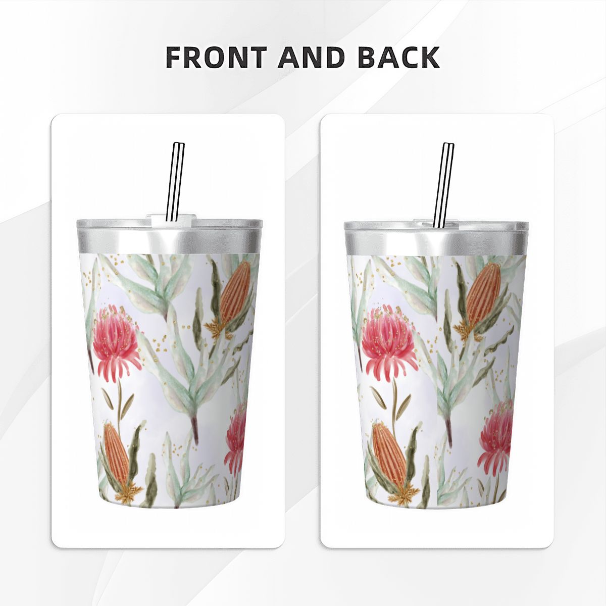 Waratah Australian Flower Small Stainless Steel Travel Mug Cup 12oz/350ml