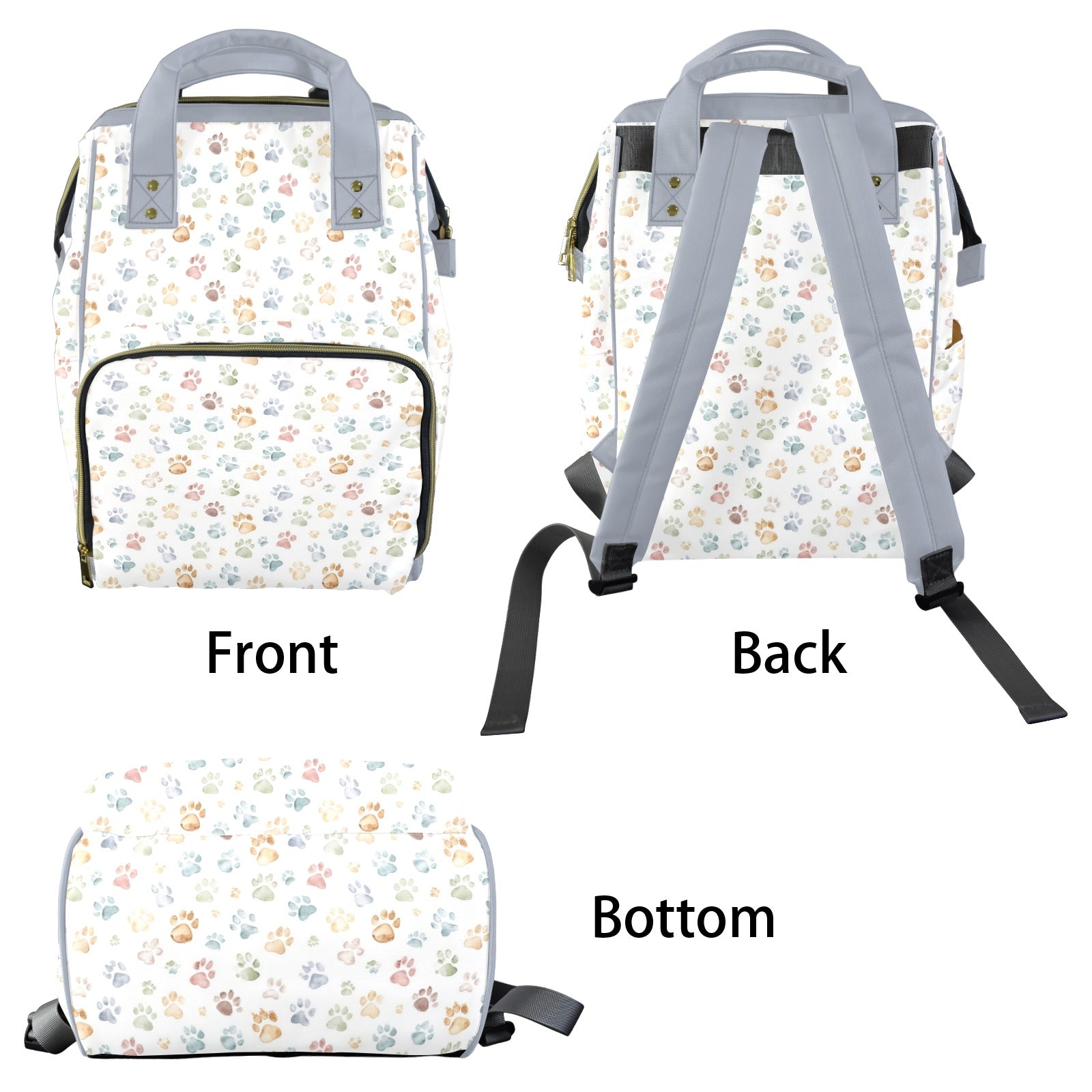 Paw Print Multi-Function Backpack, Nappy / Diaper Bag Multi-function Backpack, Nappy / Diaper Bag animal Printed Offshore