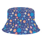 Planets On Blue Kids Bucket Hat white Kids Bucket Hat Printed Offshore Space