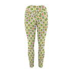 Flower Check Women's High Waist Pockets Yoga Leggings