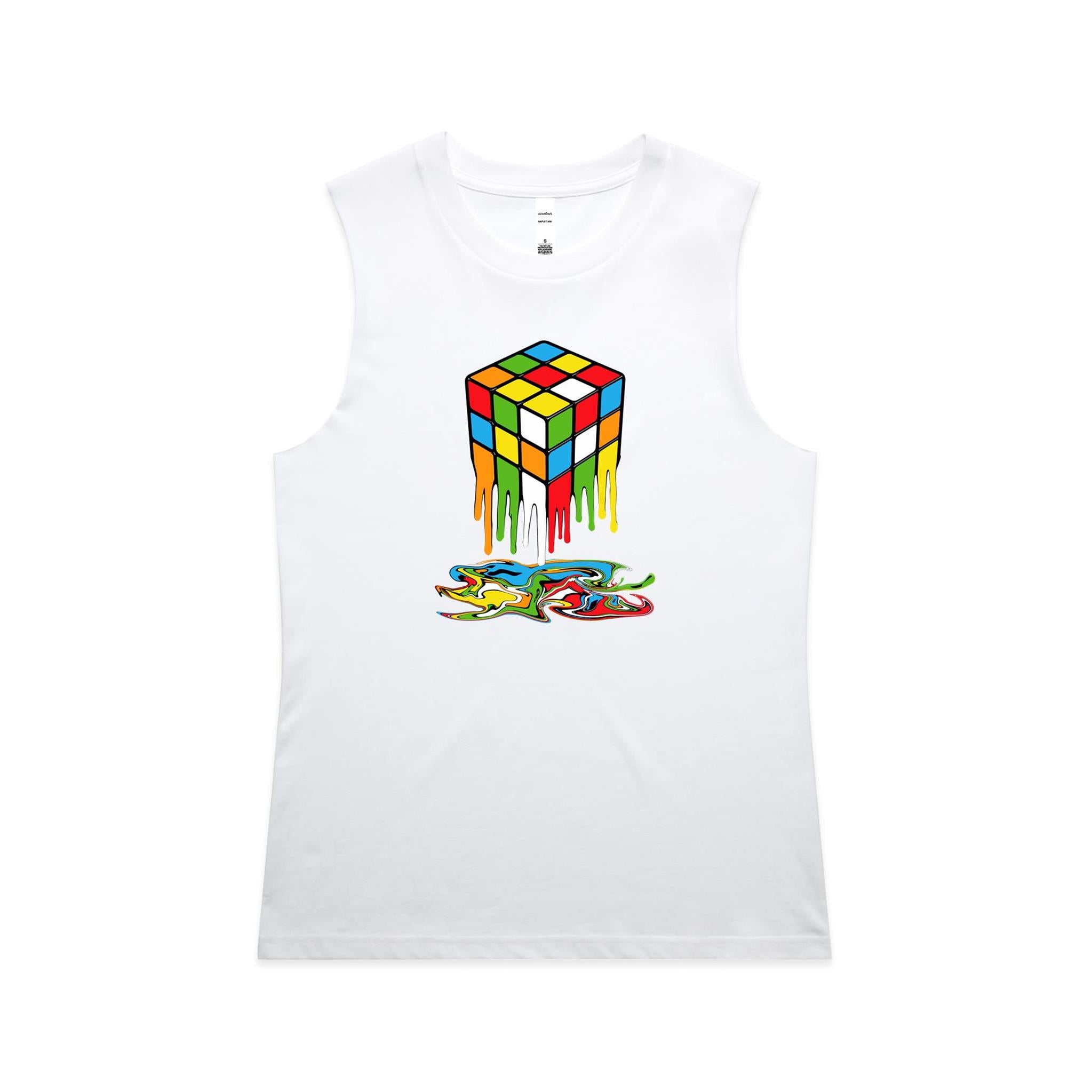 Melting Cube - AS Colour Women's Maple Tank White Womens Maple Tank Top Games Printed In Australia