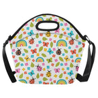 Ladybugs And Rainbows Neoprene Lunch Bag/Large (Model 1669) One Size Neoprene Lunch Bag animal Printed Offshore