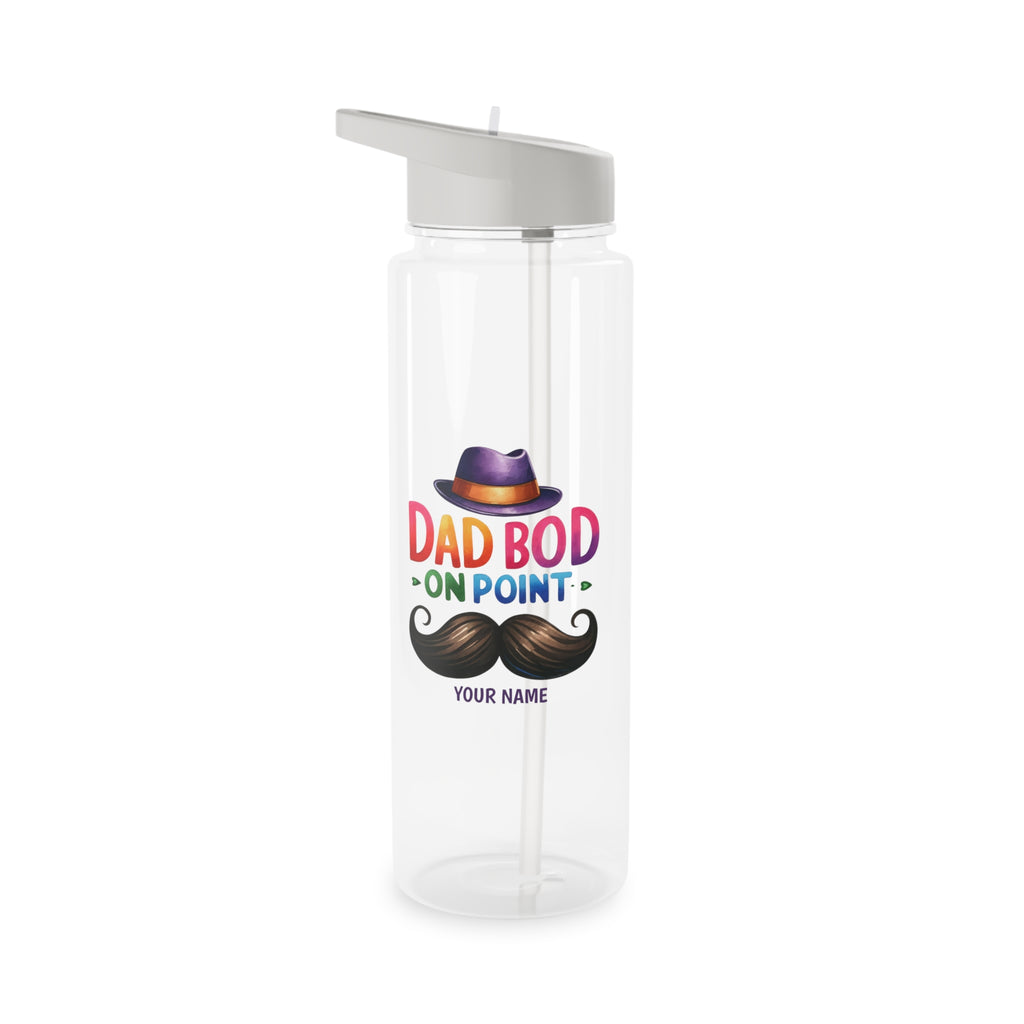 Personalised - Dad Bod On Point - Clear Tritan Water Bottle