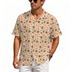 Abstract Floral Men's Crinkle Hawaiian Shirt