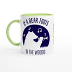 Personalised - If A Bear Toots In The Woods, Trumpet Player - White 11oz Ceramic Mug Ceramic Green Personalised Mug animal customise Globally Fulfilled Music personalise