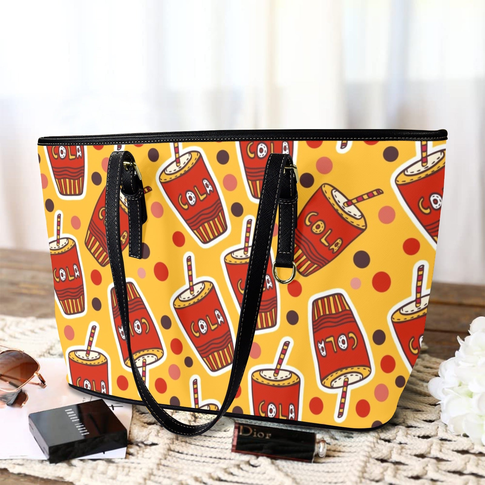 Cola - Leather Tote Bag-Large