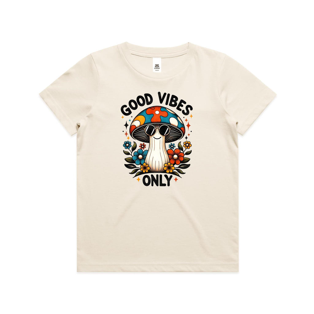 Good Vibes Only, Hippie Mushroom With Sunglasses - Kids T-shirt
