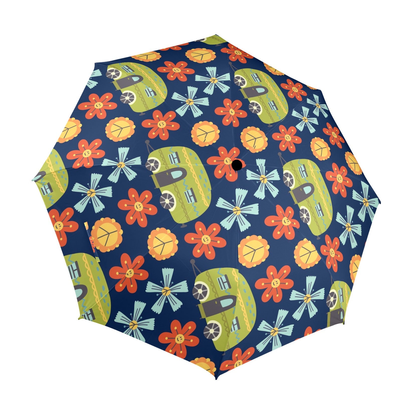 Hippy Caravan - Semi-Automatic Foldable Umbrella (Model U12) One Size Semi-Automatic Foldable Umbrella (U12)