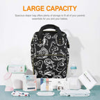 Monsters In Black And White - Multi-Function Backpack, Nappy / Diaper Bag