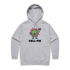 Cell-fie Cell Selfie Women's AS Colour Hoodie Grey Marle Womens Hoodie Printed In Australia Science