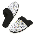 Music Time Men's Fur Trim Thick-Sole Indoor Slippers 2XL Men's Fur Trimmed Slippers Music Printed Offshore