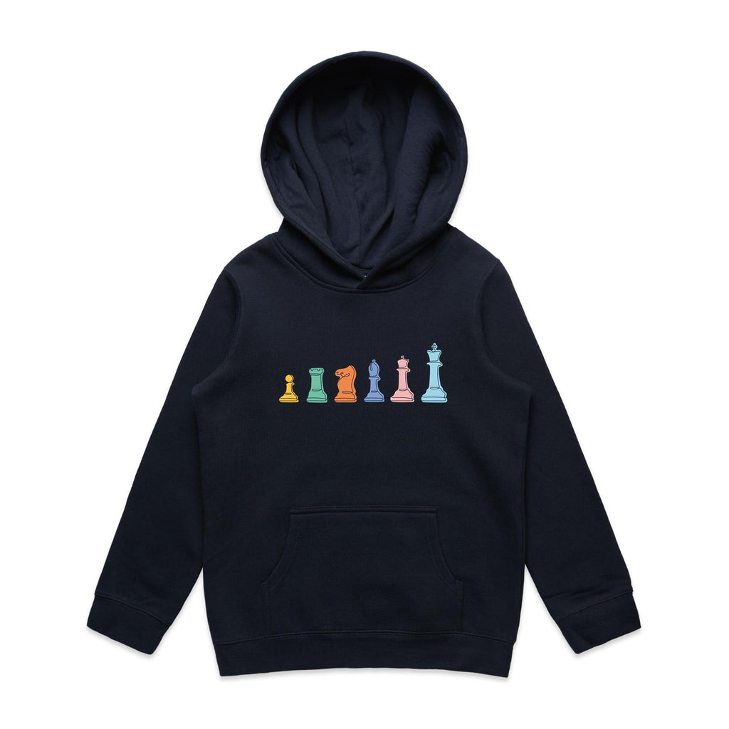 Chess - Kids Hoodie Navy Kids Hoodie Printed In Australia