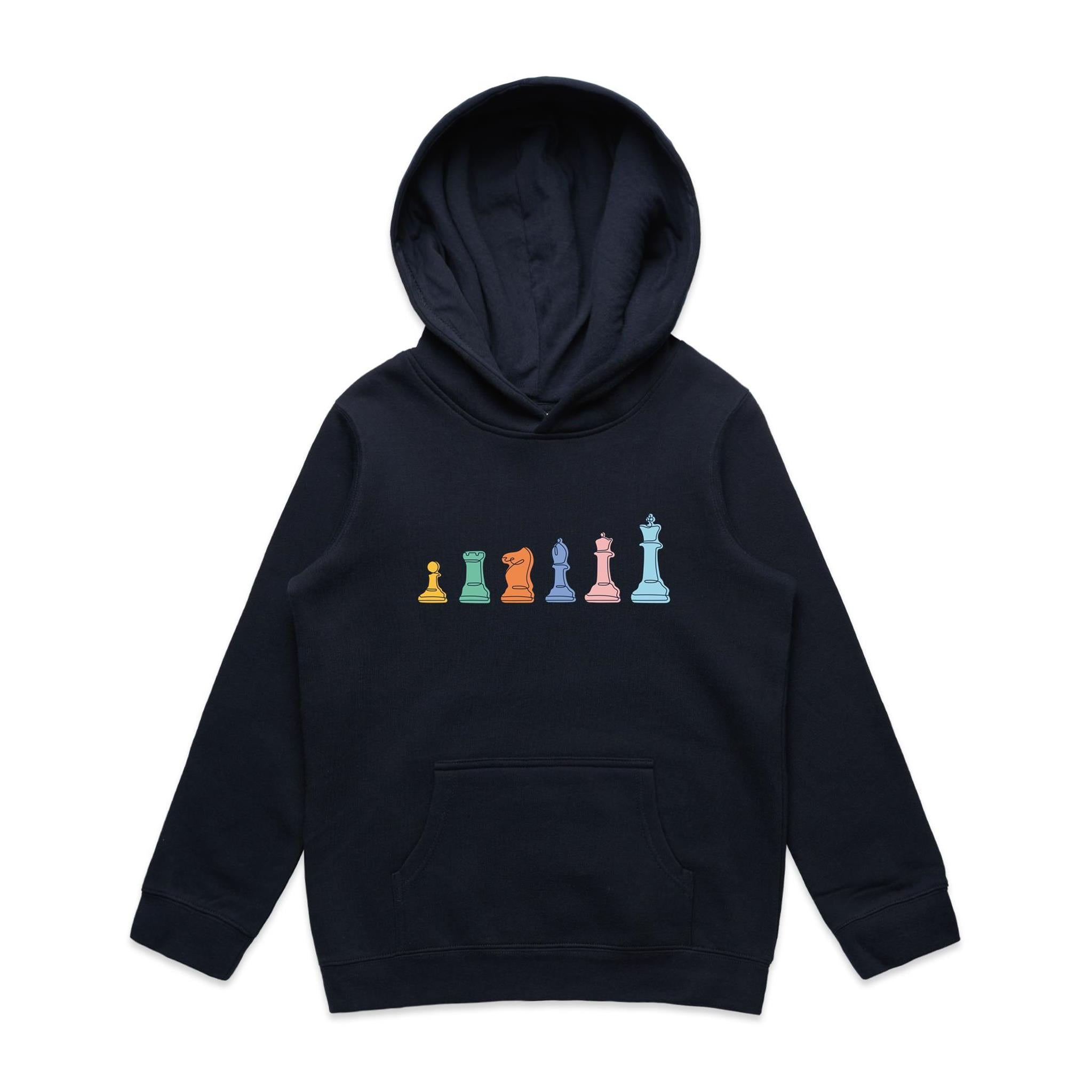 Chess - Kids Hoodie Navy Kids Hoodie Printed In Australia