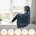 UFO's And Aliens Kids Hooded Blanket 100cm x 130cm Kids Hooded Blanket Printed Offshore Sci Fi